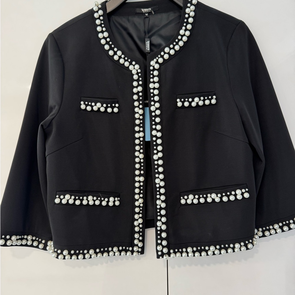 Elegant Pearl Trim Suit! Brand New